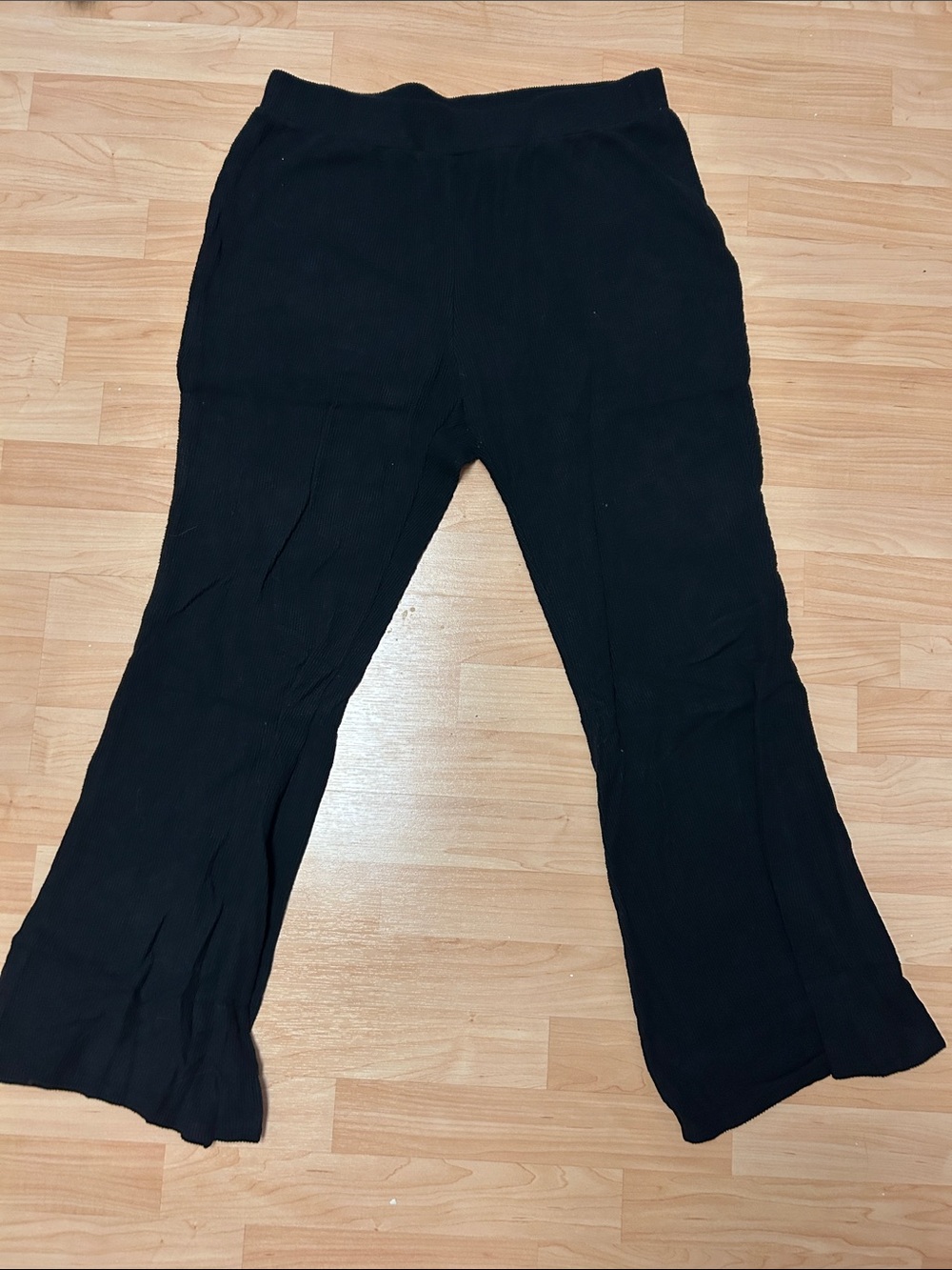 Express Ribbed Black Flare Lounge Pants